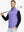 Half-body front view of model holding golf club wearing LAVENDER Stretch Solid Fleece Quarter-Zip Vest.								
