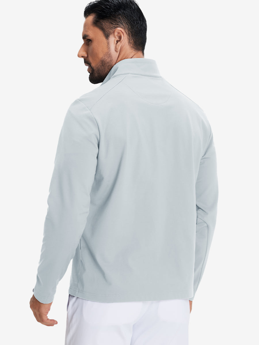 Classic Solid Pocket Fleece Quarter Zip Pullover