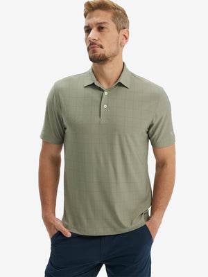 Performance Reflective Checked Collar Golf Shirt