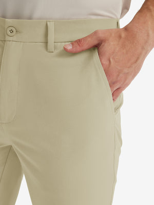 Pantalones de Golf Repelentes al Agua de Corte Clásico con Pliegue Frontal