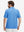 Back half-body view of a model wearing the plum blue feather weight jacquard polo shirts, highlighting the rear fit