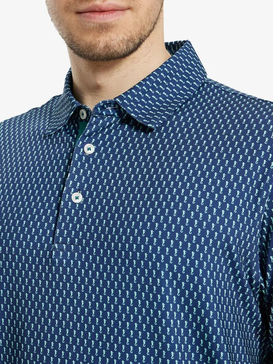 Everyday Performance Print Polo GREEN SEAHORSE