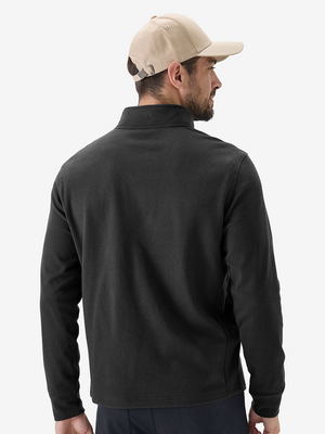 Heather Brushed Rib Knit Quarter Zip with 2 Pockets