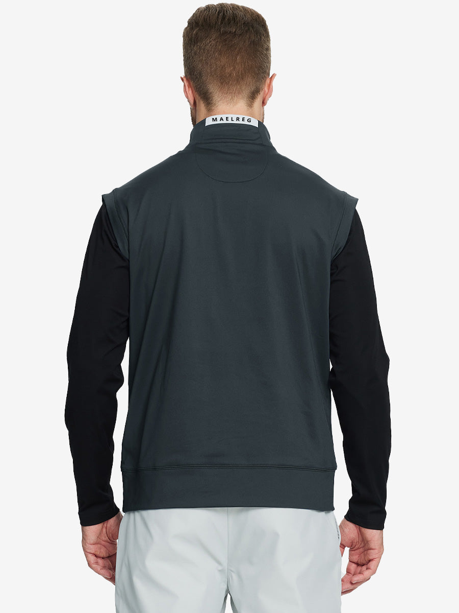 Stretch Solid Fleece Quarter-Zip Vest
