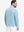 Back upper body shot of model wearing misty blue featherweight midlayer quarter zip pullover