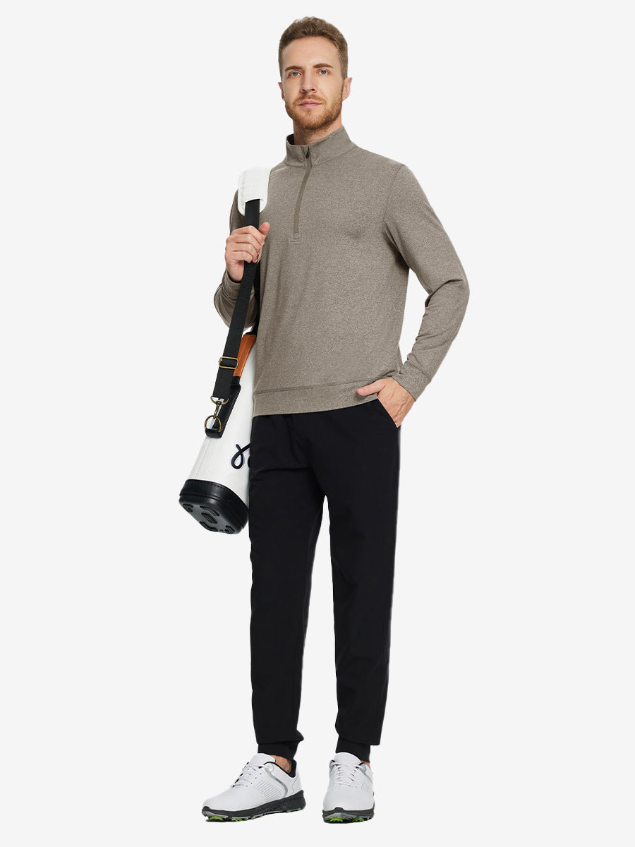 Quarter Zip Melange Pullover