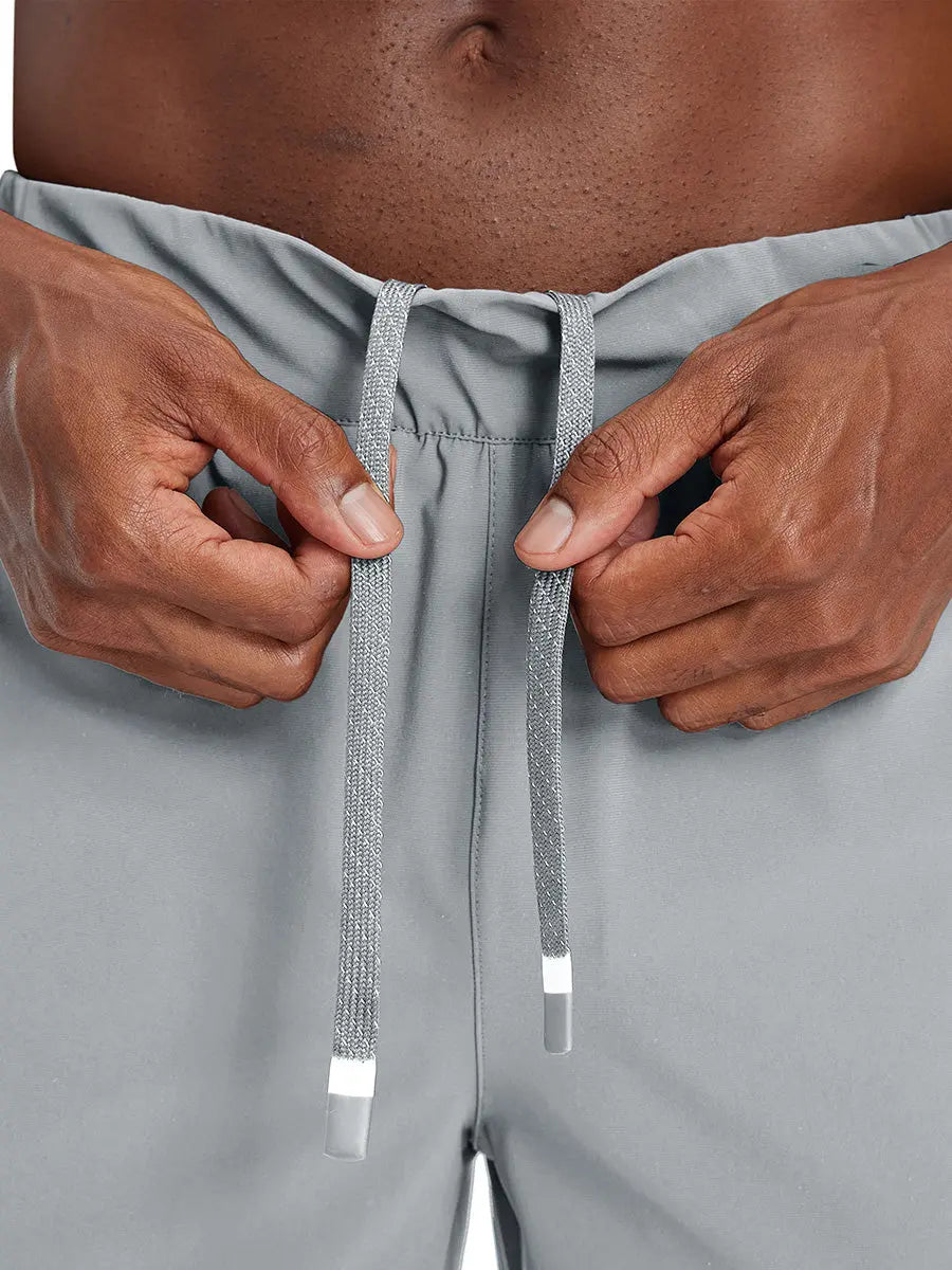 Close-up detail of waistband on LIGHT GREY Performance Tapered Sports Joggers