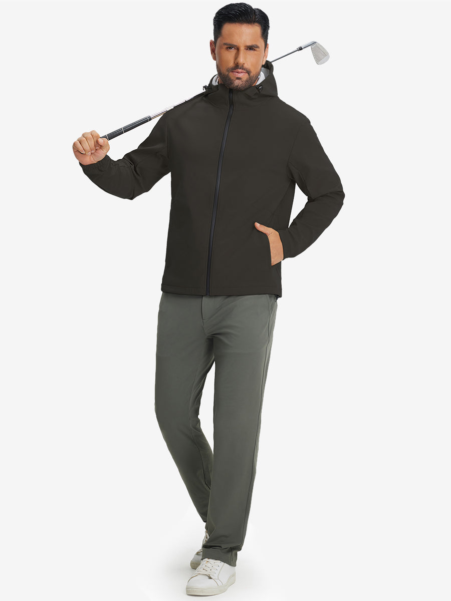Water-Resistant Heat-Tech Softshell Winter Jacket with Hood