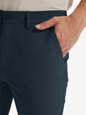Pantalones de Golf Repelentes al Agua de Corte Clásico con Pliegue Frontal
