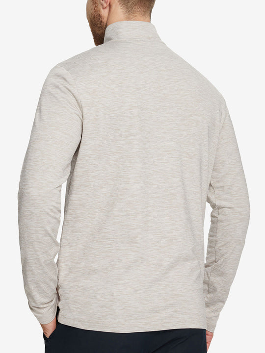 Heather Pinstripe Brushed Dry Fit Quarter Zip Pullover