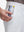 Detail view of front pocket on white breathable casual slacks with 4 pockets