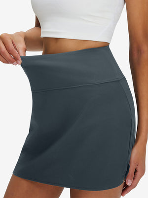 High Waist Built-in Short A-Line Golf Skirt with 5 Pockets