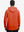 Back upper body view of the dry fit stretchy hoodie in orange, simple cut and relaxed posture.
