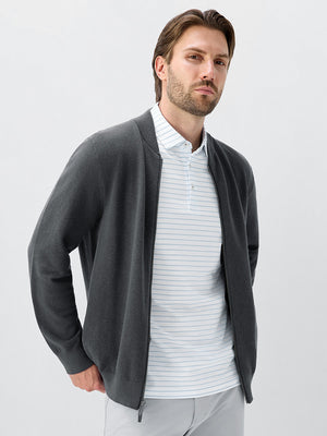 Wool Full Zip Sweater Bomber Jackets