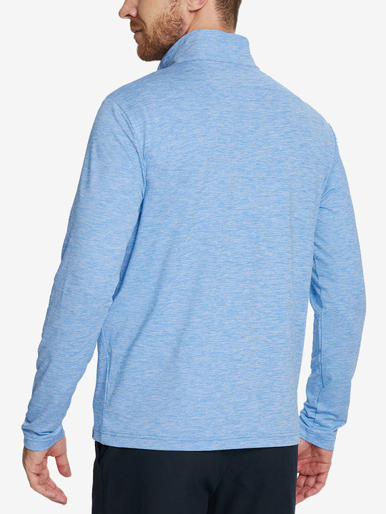 Heather Pinstripe Brushed Dry Fit Quarter Zip Pullover