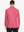 Back half-body view of model wearing CRANBERRY Long Sleeve Solid Jersey Polo