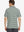 Back half-body view of the Olive Green White Yarn Dyed Stripe Polo – relaxed, athletic fit