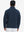 Back upper view of model in soft winter fleece jackets, showing shoulder fit and fleece texture in navy.