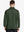 Back half-body view of model wearing OLIVE GREEN Long Sleeve Solid Jersey Polo