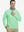 Front upper body view of model wearing lightweight golf quarter zip pullover in light green, relaxed fit.