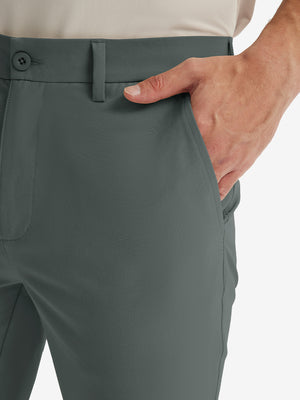 Pantalones de Golf Repelentes al Agua de Corte Clásico con Pliegue Frontal