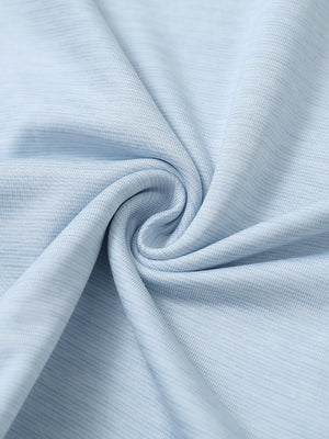 Grey mist heather pinstripe brushed fabric detail of dry fit quarter zip golf pullover