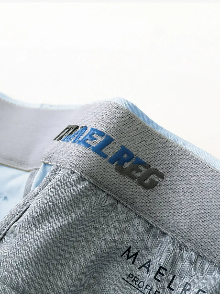 LIGHT BLUE Water Resistant Everyday Pants close-up of waistband inner logo detail