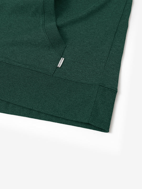 Hem detail of the Brick Heather Athletic Golf Hoodie, highlighting clean stitching and neat design.