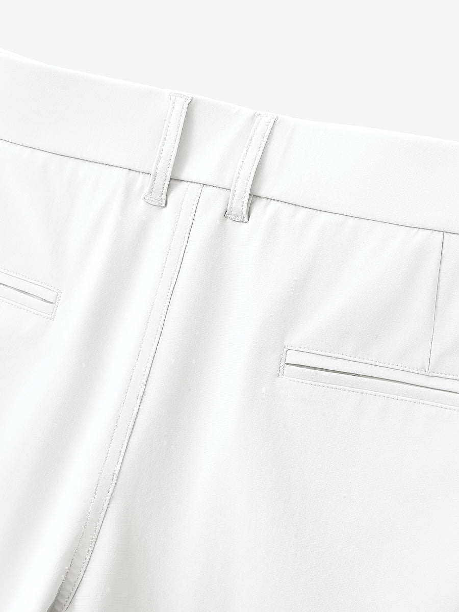 Back waistband of Quick Dry Casual Shorts in White, two belt loops neatly stitched.