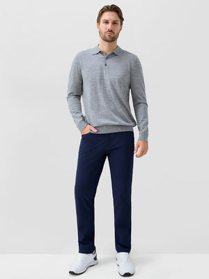 Long Sleeve Pure Merino Wool Knit Soft Polo Shirts