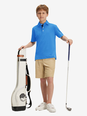 Boys Quick Dry Fit Athletic Solid Polo Shirts