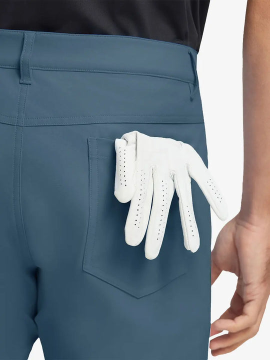 GRAYISH BLUE 4-way Stretch Performance Solid Shorts, back pocket holding golf glove, 7 Inch design