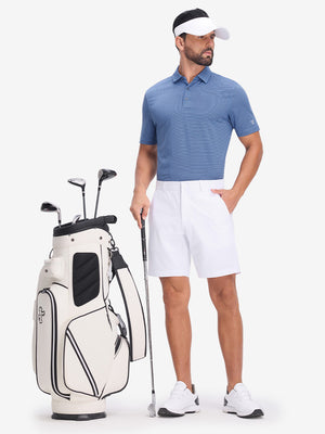 Comfy Breathable Pin-Stripe Golf Polos