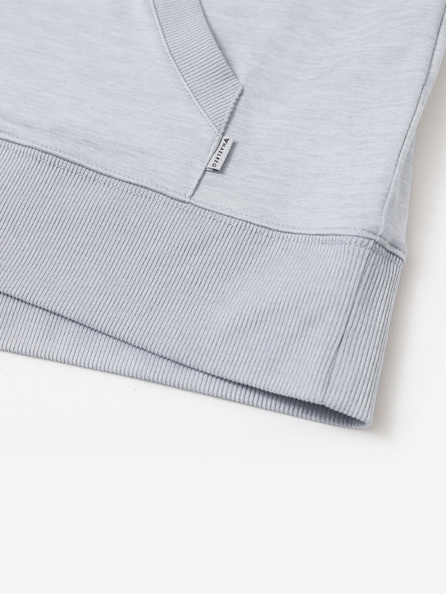 Hem detail of the Brick Heather Athletic Golf Hoodie, highlighting clean stitching and neat design.