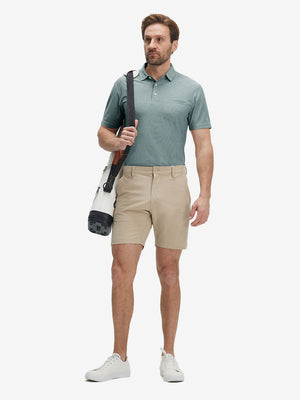 Moisture Wicking Heather Chest Pocket Golf Shirts