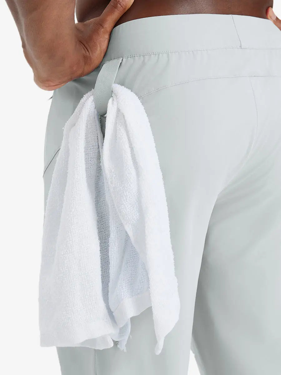 Side detail showing towel loop on GLACIER GREY Performance Tapered Sports Joggers