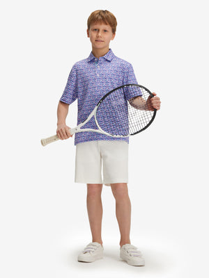 Youth Print Stretch Lightweight Polo Shirts