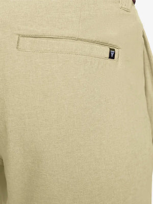 KHAKI 9 Inch Heather Performance Golf Shorts close-up of back right pocket detail