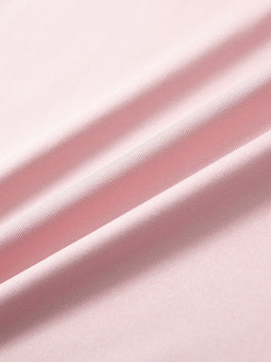 Fabric detail of Everyday classic solid polo with clean finish and soft pale pink feel