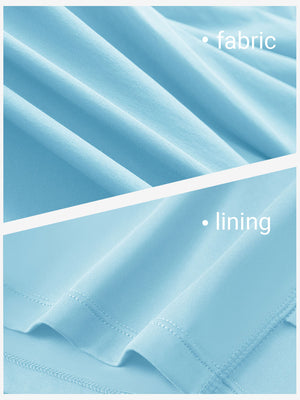 Close-up texture of lake green women's moisture-wicking athletic tennis skirts fabric showing detailed outer and inner lining material.