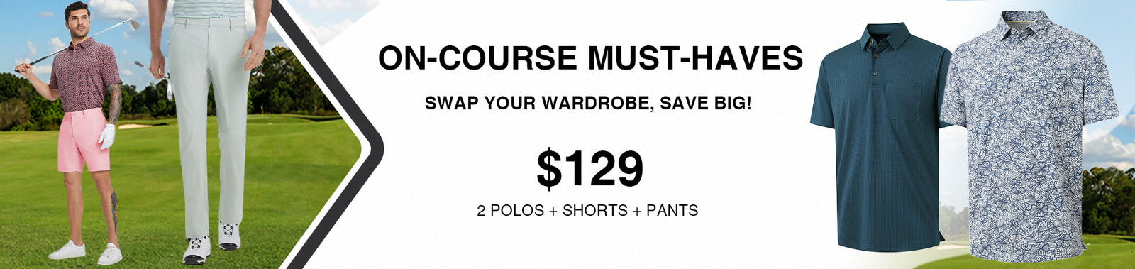 2 Golf Polos + Shorts + Pants for $129 – MAELREG bundle deal