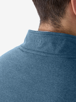 Heather Brushed Rib Knit Quarter Zip with 2 Pockets