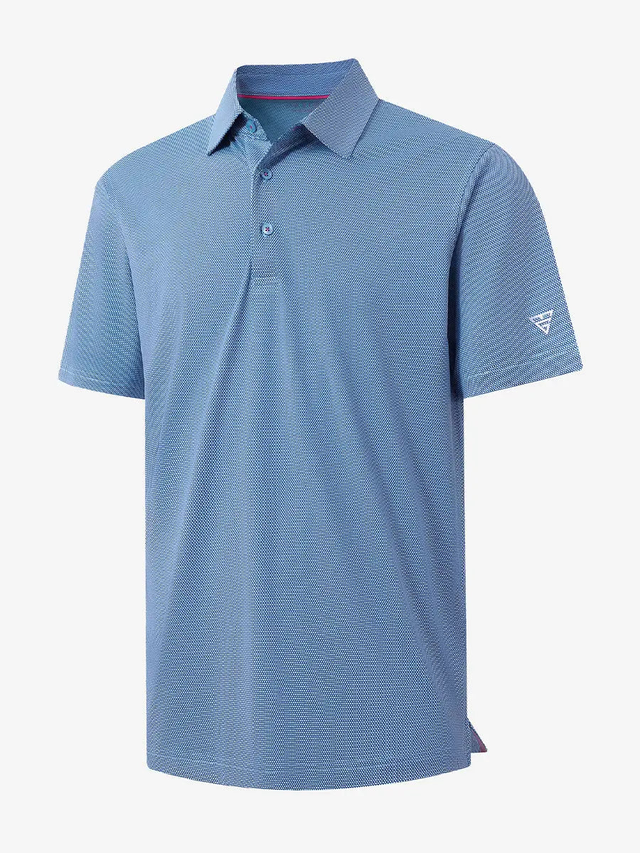 3D render highlighting pineapple jacquard texture in AQUA Performance Ananas Jacquard Polo