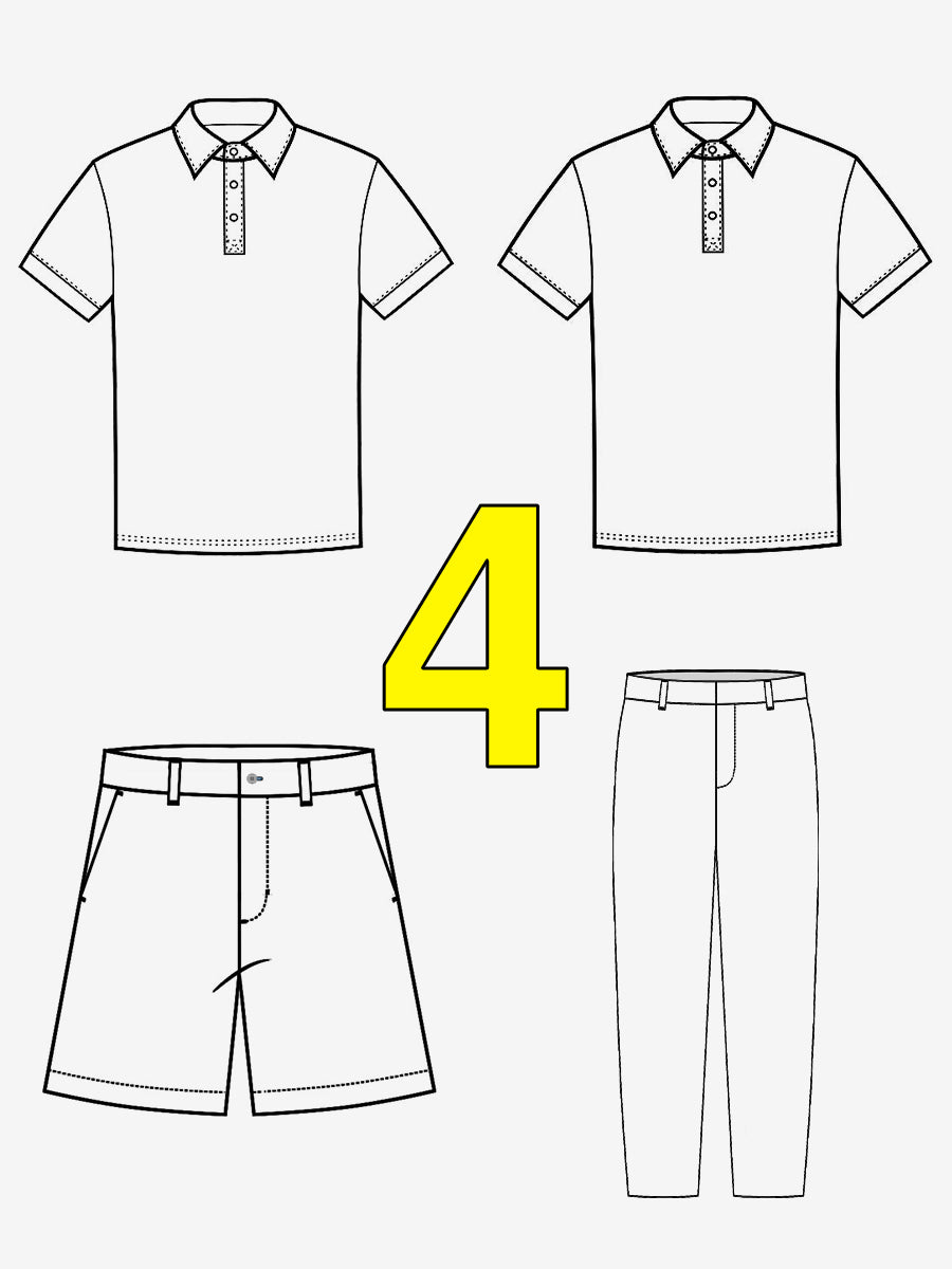 2 polos+Shorts+Pants for only $129