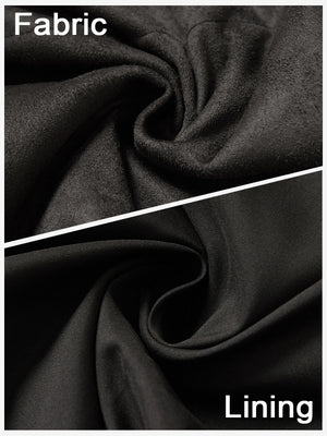 Close-up view of dark brown classic micro suede leather puffer vest showing inner lining and outer fabric  details