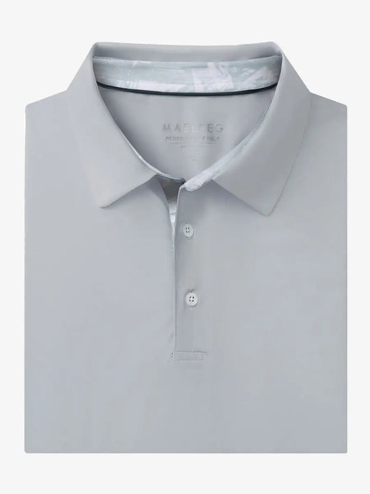 Folded Silver Grey Everyday Classic Solid Polo neatly laid out for display