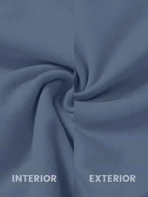 Inside and outer fabric close-up of advanced grey golf lightweight fleece lined dress pants, soft fleece lining.