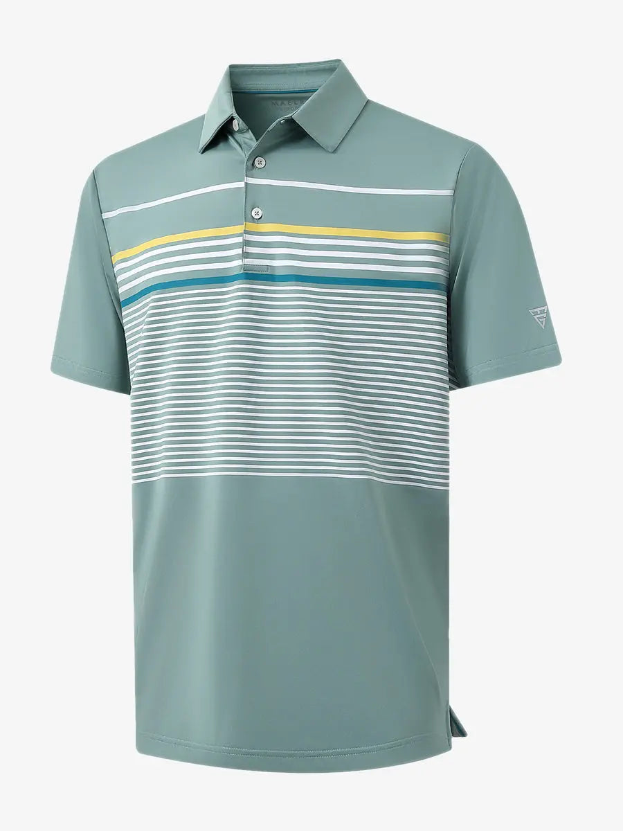 3D view highlighting Chest Print Polo Shirts in Beryl Green