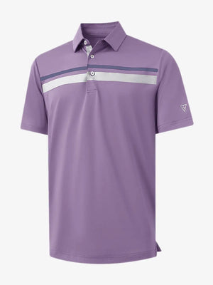 3D mockup of the Chest Print Polo Shirts in Lavender
