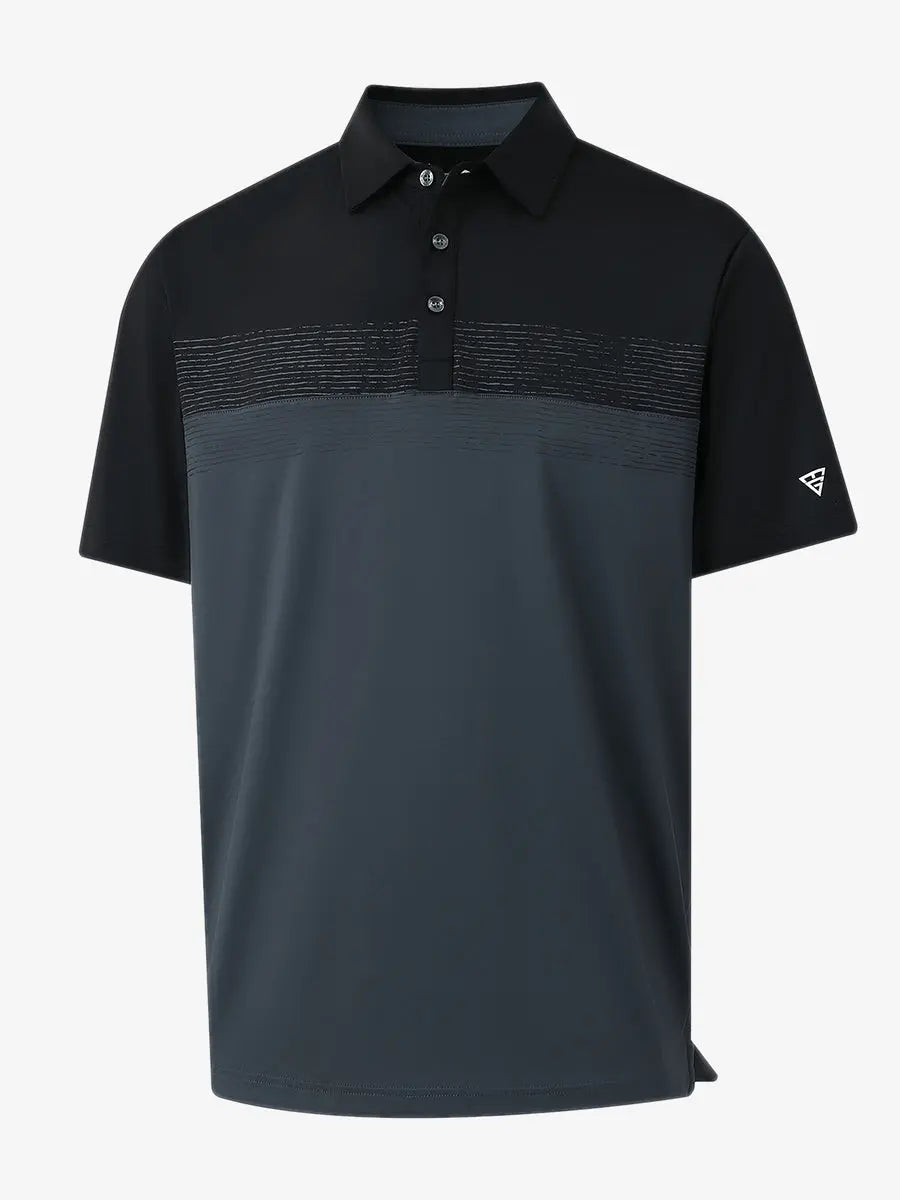 3D render showcasing BLACKDARK GREY fabric and texture of Premium Performance Polo